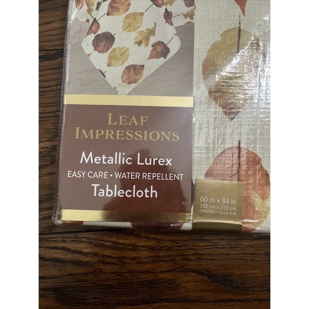 Color drift Leaf Impressions Metallic Lurex Tablecloth Water Repellent 60